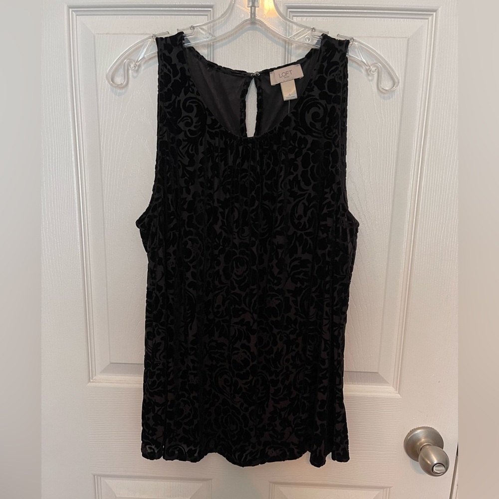 Loft Burnout Pullover Top Black